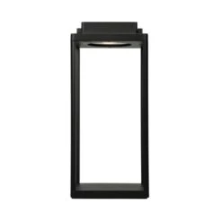 Lucca Lantern - Lampe De Table En Aluminium Noir Mat, H 34 Cm D 15 Cm
