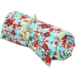 Matelas Bain De Soleil Toile Outdoor Motif Fleuri Turquoise