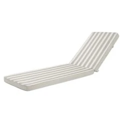 Matelas Pour Bain De Soleil Rayé Beige Et Blanc