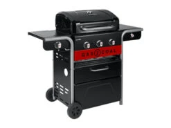 Pack Barbecue Hybride En Acier Noir Et Tournebroche