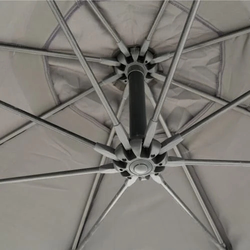 Parasol Déporté 3x3 M En Acier Et Polyester Gris – Image 4