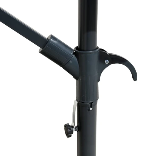 Parasol Déporté 3x3 M En Acier Et Polyester Gris – Image 6