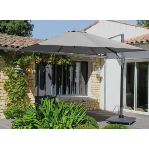 Parasol Déporté En Aluminium 3x3m Dom Gris – Image 2