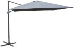Parasol Déporté En Aluminium 3x3m Dom Gris