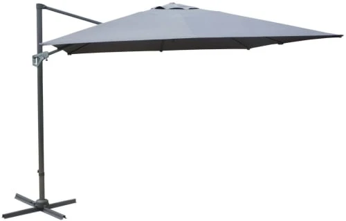 Parasol Déporté En Aluminium 3x3m Dom Gris