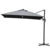 OUTSUNNY Parasol Déporté LED Carré Inclinable Pivotant 360° Gris