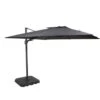 Parasol Déporté Professionnel En Aluminium Avec Pied Toile Gris Anthracite 3x3M