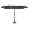 Parasol Double Ovale 2x4m En Acier Et Toile Taupe