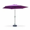 Parasol Droit Rond Prune En Aluminium Avec Mât Central 3m De Diamètre