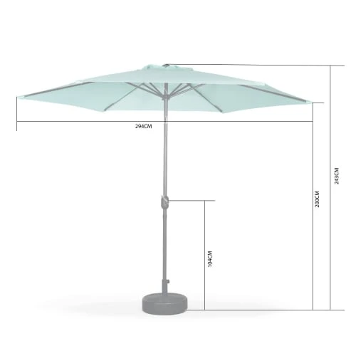 Parasol Droit Rond Prune En Aluminium Avec Mât Central 3m De Diamètre – Image 4
