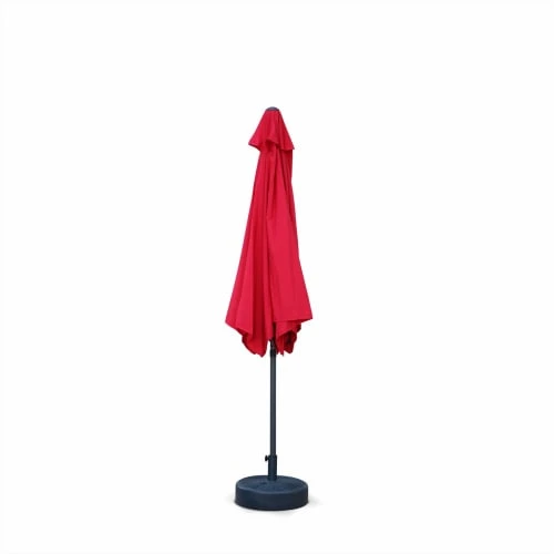 Parasol Droit Rond Rouge En Aluminium Avec Mât Central 3m De Diamètre – Image 5