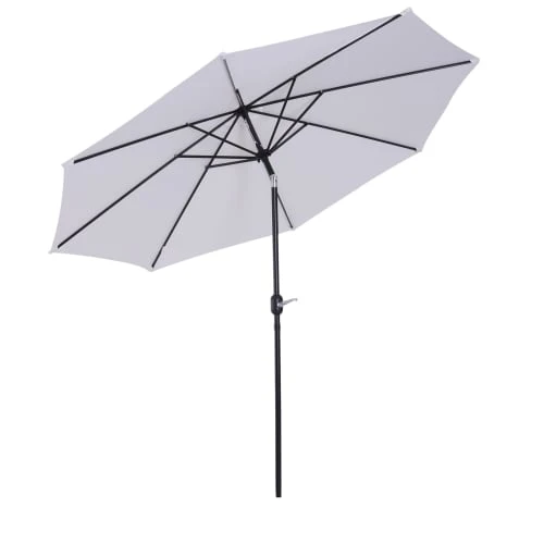 OUTSUNNY Parasol En Aluminium Rond Inclinable Blanc