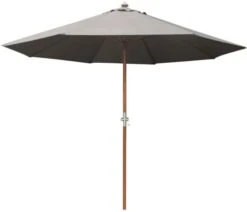Parasol En Bois 300 Cm Avec Manivelle Holly Gris