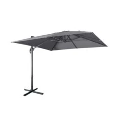 Parasol Haut De Gamme Déporté Carré Inclinable 3x3m Gris