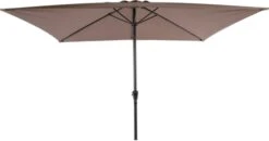 Parasol Inclinable Rectangle 2x3M Mat Aluminium Et Toile Marron