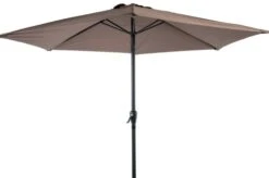 Parasol Rond Inclinable Ø3M Mat En Aluminium Et Toile Marron
