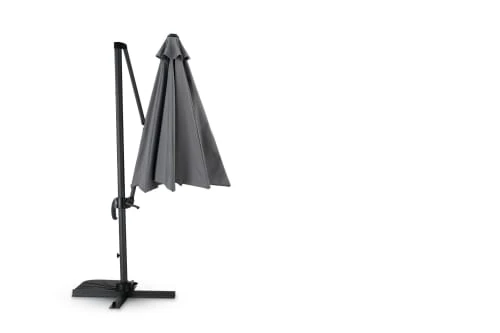 Parasol Suspendu Structure Anthracite Et Tissu Blanc 3m De Diamètre – Image 2