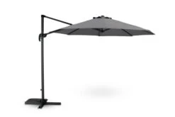 Parasol Suspendu Structure Anthracite Et Tissu Blanc 3m De Diamètre