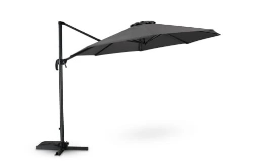 Parasol Suspendu Structure Et Tissu Gris Anthracite 3m De Diamètre – Image 2