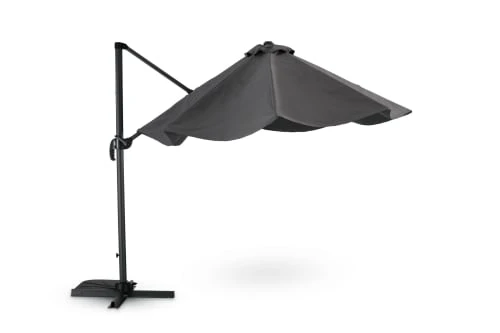 Parasol Suspendu Structure Et Tissu Gris Anthracite 3m De Diamètre – Image 3