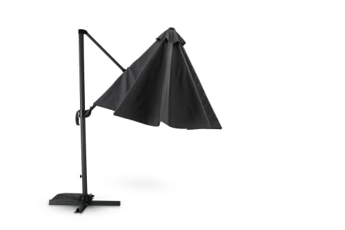 Parasol Suspendu Structure Et Tissu Gris Anthracite 3m De Diamètre – Image 4