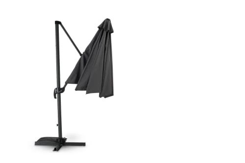 Parasol Suspendu Structure Et Tissu Gris Anthracite 3m De Diamètre – Image 6