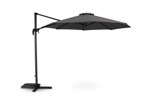 Parasol Suspendu Structure Et Tissu Gris Anthracite 3m De Diamètre