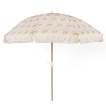 Parasol Vintage 2x2m En Toile Vert Kaki, Orange, Beige Et Rose – Image 5