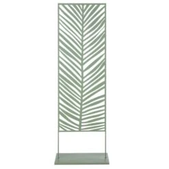 Paravent D'extérieur Feuille En Métal Vert Ciselé