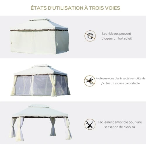 OUTSUNNY Pavillon De Jardin 3,9L X 2,9l X 2,8H M – Image 4