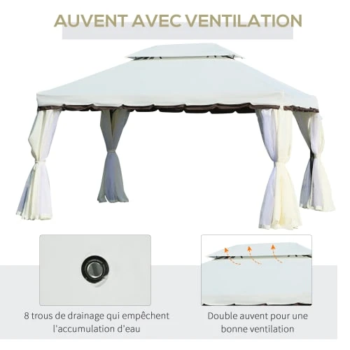 OUTSUNNY Pavillon De Jardin 3,9L X 2,9l X 2,8H M – Image 5