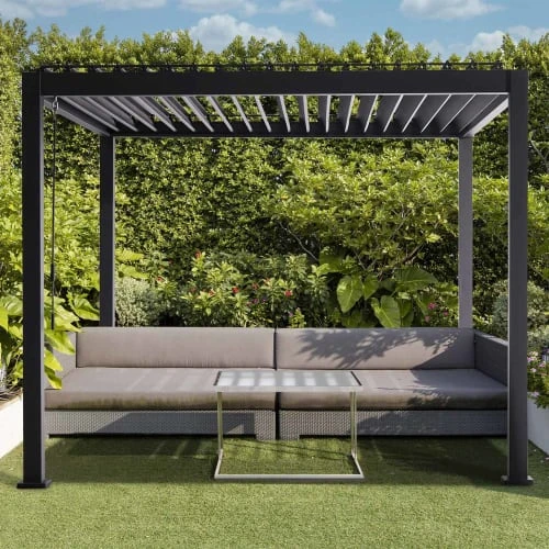 Pergola Bioclimatique Gris Anthracite – 300x400cm – Image 2
