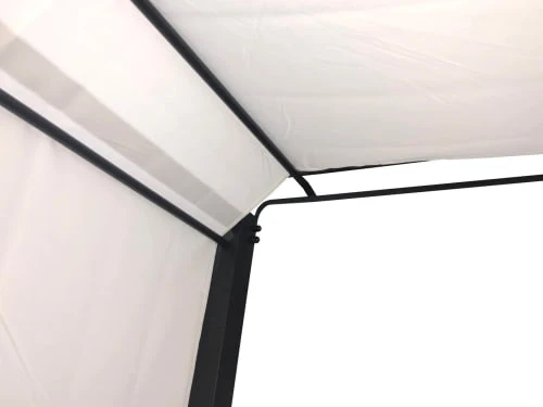 Pergola Rétractable 3 X 4 M En Tissu Polyester Noir Et Blanc – Image 3