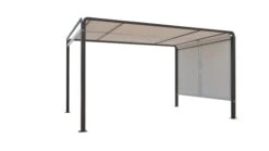 Pergola Rétractable 3 X 4 M En Tissu Polyester Noir Et Blanc