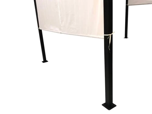 Pergola Rétractable 3 X 4 M En Tissu Polyester Noir Et Blanc – Image 4