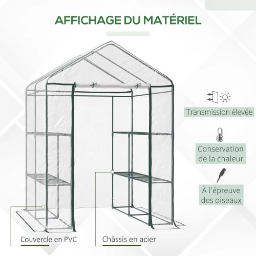 HOMCOM Serre De Jardin 4 étages – Image 4