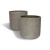 Set De 2 Pots Ronds En Terre D'argile Taupe