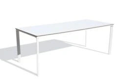 Table De Jardin 8 Places En Aluminium Laqué Et Peinture Epoxy Blanc