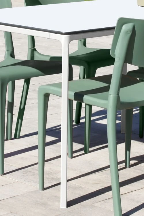 Table De Jardin 8 Places En Aluminium Laqué Et Peinture Epoxy Blanc – Image 4