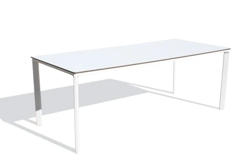 Table De Jardin 8 Places En Aluminium Laqué Et Peinture Epoxy Blanc