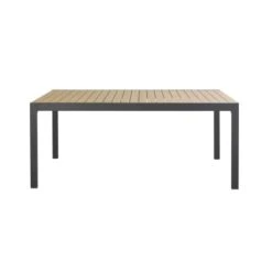 Table De Jardin Extensible En Aluminium Coloris Imitation Teck Et Gris Anthracite 8/12 Personnes