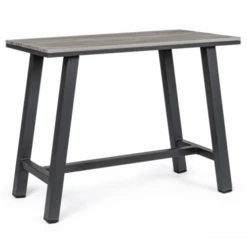 Table Haute De Bar Extérieur 6 Places En Aluminium Anthracite