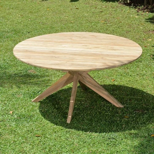 Table Ronde En Teck Massif Recyclé D 165 Cm Sakai – Image 2