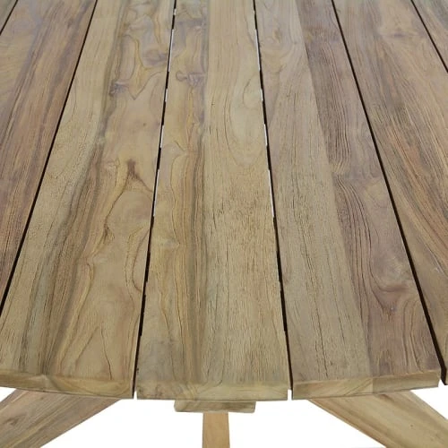 Table Ronde En Teck Massif Recyclé D 165 Cm Sakai – Image 4