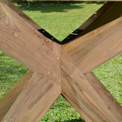 Table Ronde En Teck Massif Recyclé D 165 Cm Sakai – Image 5