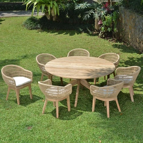 Table Ronde En Teck Massif Recyclé D 165 Cm Sakai – Image 6