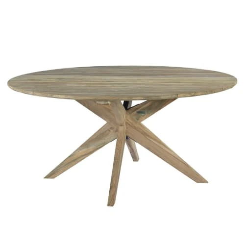 Table Ronde En Teck Massif Recyclé D 165 Cm Sakai