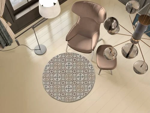 Tapis D'extérieur Rond Multicolore à Motif Hydraulique, 115ø Cm – Image 2