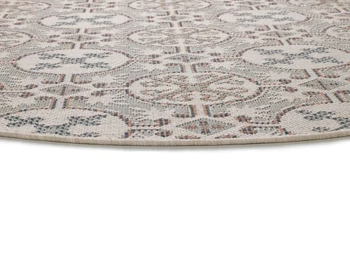 Tapis D'extérieur Rond Multicolore à Motif Hydraulique, 115ø Cm – Image 3