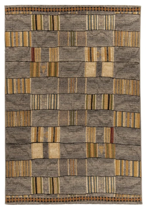 Tapis D'extérieur Tissé Plat - Gris Doré 80x165 Cm